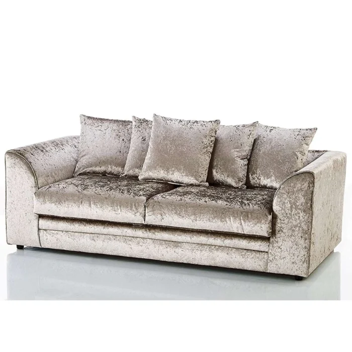 Bella Champagne Luxurious Crushed Velvet Sofa Set