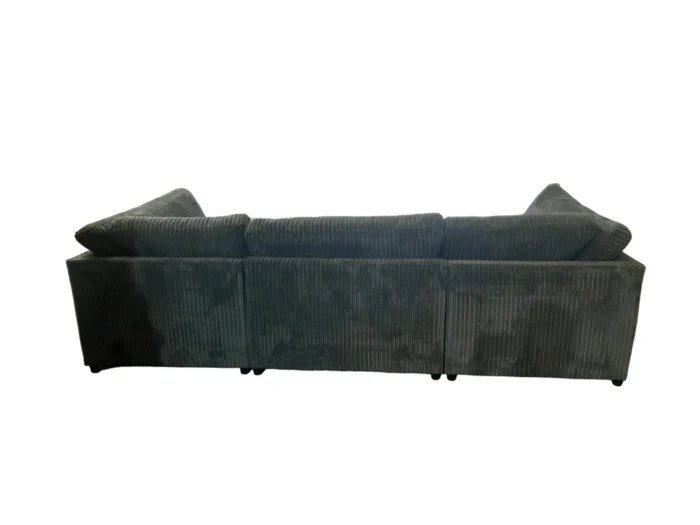 Lorena Grey Premium Cord Fabric U Shape Sofa