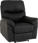 Capri Reclining Chair Black Faux Leather