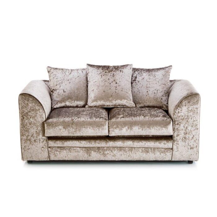 Bella Champagne Luxurious Crushed Velvet Sofa Set