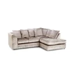 Hilton Champagne Luxurious Crush Velvet Corner Chaise Sofa
