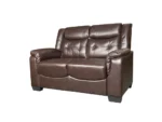 Falcon Aire Leather Sofa Set In Grey And Brown