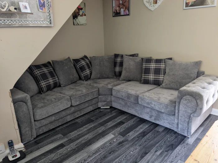 Verona Scatter Grey Fabric Corner Sofa