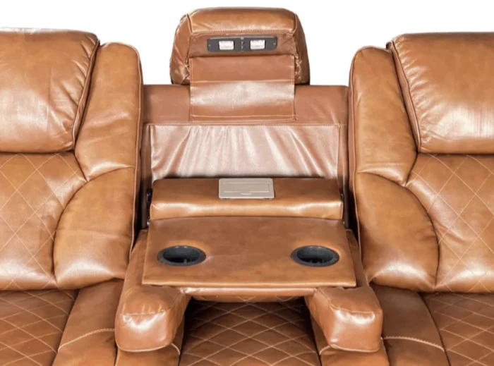 Amsterdam Genuine Leather Electric LED Reclining Sofa Set