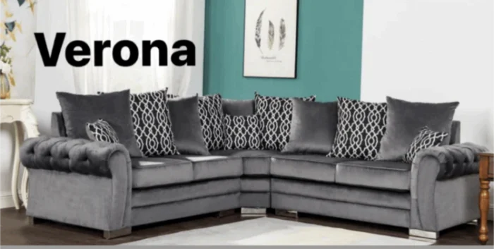 Verona Plush Grey Fabric Corner Scatter Cushions