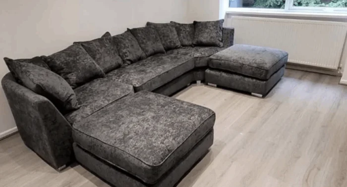 Bishop U Shape Alaska Charcoal Sofa Corner