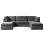 Bishop Platinum Alaska Grey Fabric Full Back Cushions