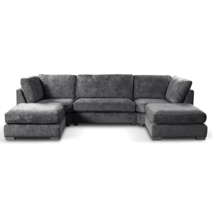 Bishop Platinum Alaska Grey Fabric Full Back Cushions