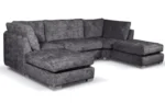Bishop U Shape Alaska Charcoal Sofa Corner