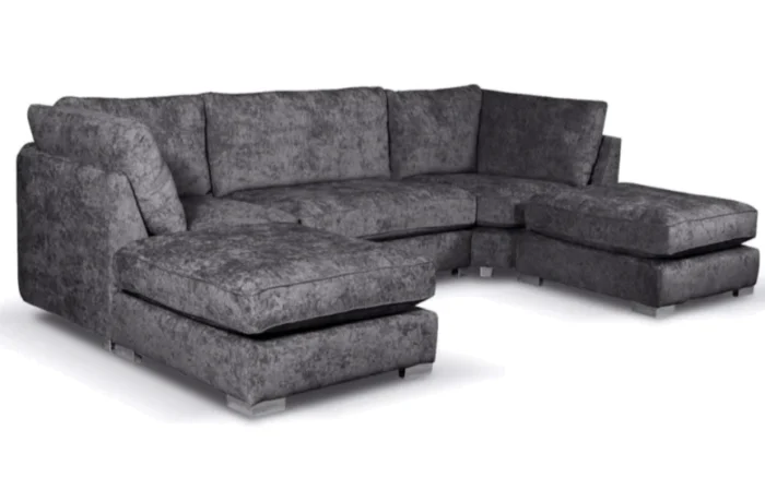 Bishop U Shape Alaska Charcoal Sofa Corner