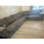 Verona Grey Fabric 7 Seater Large Corner Sofa