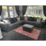 Verona Grey Fabric 7 Seater Large Corner Sofa