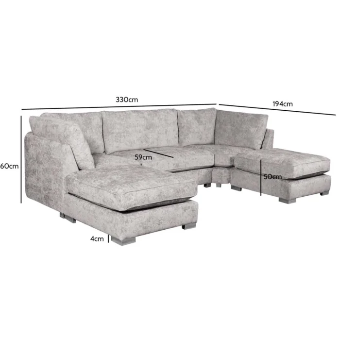 Bishop U Shape Fullback Corner Sofa