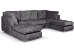 Bishop U Shape Charcoal Full Back Sofa