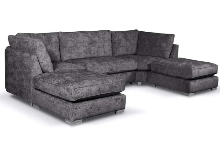 Bishop U Shape Charcoal Full Back Sofa