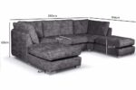Bishop U Shape Charcoal Full Back Sofa