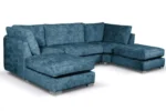 Bishop Marine Chenille Fabric U Shape High Back Corner Sofa