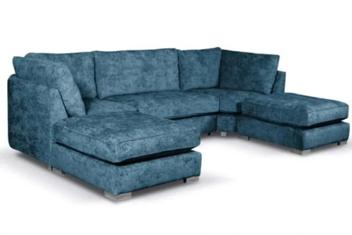 Bishop Marine Chenille Fabric U Shape High Back Corner Sofa