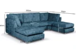 Bishop Marine Chenille Fabric U Shape High Back Corner Sofa