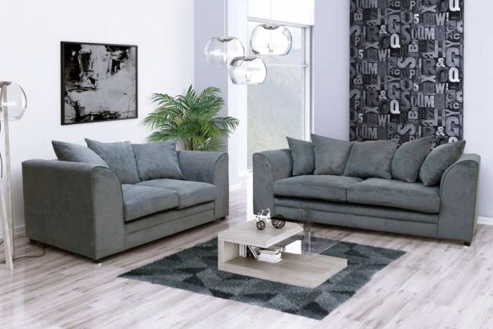 Casper Kensington 3+2-Seater Sofa Set In Grey/Beige