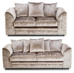 Bella Luxurious Crushed Velvet 3 & 2 Seater Sofa Set
