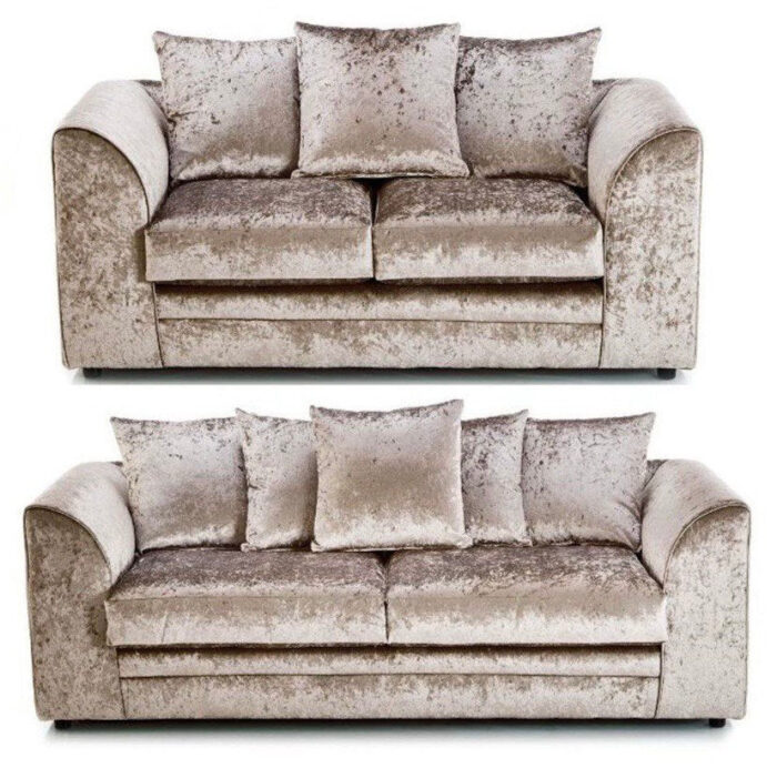 Bella Luxurious Crushed Velvet 3 & 2 Seater Sofa Set