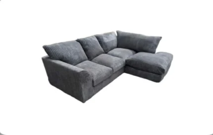 Byran Grey Jumbo Cord Corner Sofa - Left Or Right Hand