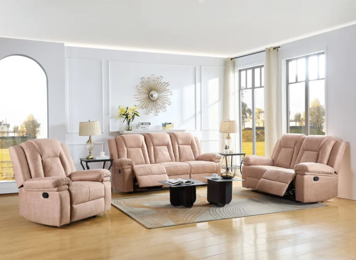 Windsor Chunky Polyester Blend Fabric Reclining 3+2+1