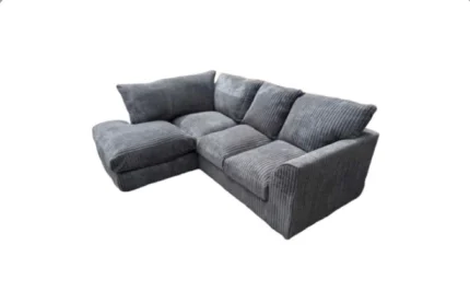 Byran Grey Jumbo Cord Corner Sofa - Left Or Right Hand