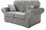 Oakland Plush Velvet 3+2 Seater In Grey And Black