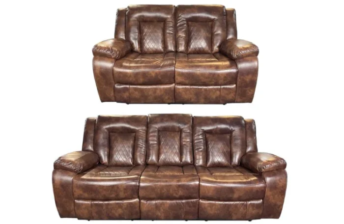 Paris Premium Leather Recliner 3+2 Seater Sofa Set With Cup Holders